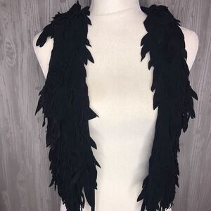SAMVARA FRINGE LEATHER BOHO BOHEMIAN BLACK VEST